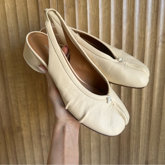 Maison Martin Margiela Shoes - Maison Margiela Women's Tabi Ballet Pumps 40 Slingback Kitten Heels Bridal Bride
